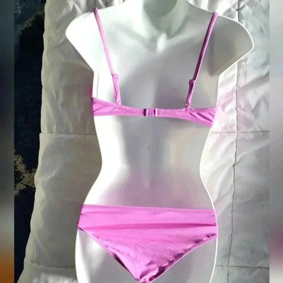Le Redoute Electric Pink Bikini Swimsuit Top Size 36 Bottom Size 6 - Picture 4 of 7